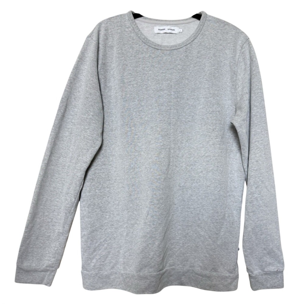 Samsoe Samsoe Crewneck Sweatshirt Mens Large Light Grey Melange Basic L